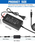 Workhorse 12V 3A Power Adapter for Low Power Devices, 100 To 240V AC Input To DC 12V 36W Desktop Supply With plug and cables visible