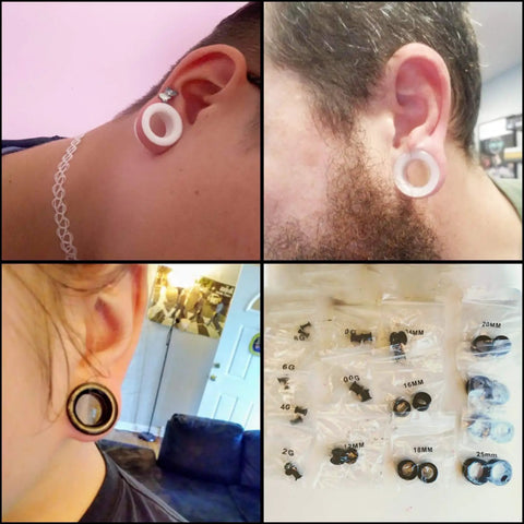 Dope Hollow Silicone Ear Tunnels And Plugs Set For Piercing Expander Kit 20 Pieces From 2g To 1 Inch Include Double Flared Gauges