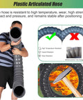 Self Supporting Flexible Fume Extraction Arm With Smooth 360 Pivot And Tight Locking Joints For Shop Dust Removal No Sweat Setup Straight Up Ventilation That Pulls Its Own Weight held by a man showing flexibility and durability.