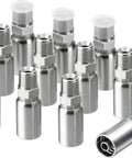 Racewill 12-pack hydraulic hose fittings, 3/8 in ID to 3/8 in NPTF male, chrome-plated steel with protective caps