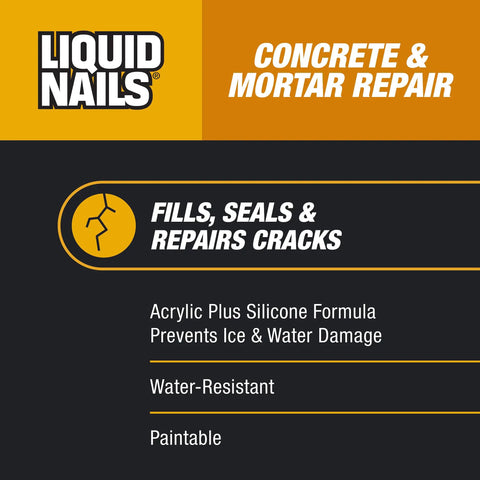 Heavy Duty Concrete And Mortar Repair Adhesive For Plugging Deep Cracks And Patching Blown Out Masonry Indoors Or On The Driveway Pro Grade Water Resistant All Weather Formula 10 3 Oz Tube product features on a label
