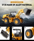 Realistic Mechanical Loader Toy For Kids One Fiftieth Scale Skid Steer Loader Model Wheeled Construction Vehicle With Arm Digging Action Alloy Engineering Vehicle Built Tough For Collectors And Home Decor shown with alloy material