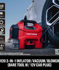 Badass 3 In 1 Cordless Tire Inflator And Portable Car Vacuum With Bright Led Work Light Heavy Duty Quick Inflate Air Compressor And Dust Blower for trucks and sedans, showcasing 160 PSI max, digital display.
