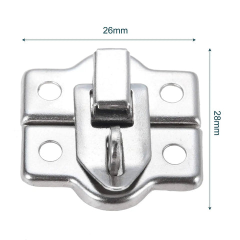 10 Pack Zinc Alloy Key Hasp Lock Toggle Latch For Wooden Boxes Mini Jewelry Chests Gift Boxes Suitcases 26 By 28mm With Screws