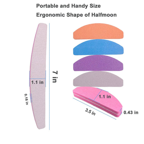 10 Piece Nail File And Buffer Set Double Sided 100 And 180 Grit For Acrylic And Natural Nails Emery Board Buffing Blocks Manicure Kit