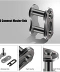 420 Chain With Mini Bike Chain Breaker Replacement For Coleman CT200U BT200X Master Link Detail