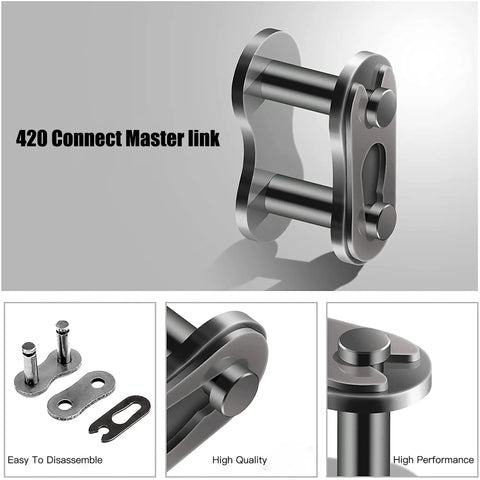 420 Chain With Mini Bike Chain Breaker Replacement For Coleman CT200U BT200X Master Link Detail