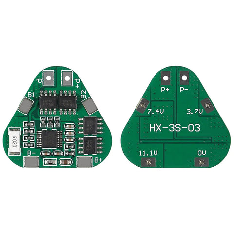 Six Pack 3S 8Amp 12V 18650 Lithium Battery Protection Board BMS Module showing dual-sided circuit design for battery management.