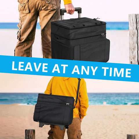 Rolling Cooler With Wheels And Handle 29 Liter 50 Can Capacity Portable Soft Leakproof Insulated Wheeled Cooler for beach use