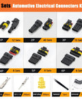 Weather Pack Connector Kit With Ratchet Crimping Tool For Automotive, Motorcycle And Boat Wiring, 1350Pcs In 1 To 6 Pin Sets display