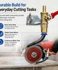 Wet Cut Dust Control Kit For Angle Grinders With Water Sprayer, Direct Precise Spray To The Cut Point, Dramatically Reducing Dust While Cutting Tile Marble Stone Brick And Concrete, Dual Action Blade Cool brass valve and clamp on angle grinder