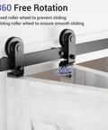 Heavy Duty 30 Inch Bi Folding Barn Door Hardware Kit For Two Doors Black Top Mount Track With Steel Rollers 330 Lb Capacity