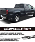 Chrome rear step bumper assembly installed on a 1999–2006 Chevrolet Silverado / GMC Sierra pickup (side view).