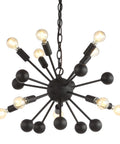 19.5-Inch Black 10-Light Iron Sputnik Chandelier, A Sleek Mid-Century Modern Industrial Ceiling Fixture With Adjustable Height