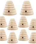 10 Pack Unfinished Wood Beehive Decor Mini Beehives For DIY Paintable Honeycomb Farmhouse Tiered Tray And Garden Decor 1.8 x 1.9 Inch Small Craft Models For Table Shelf Sitter Party Craft