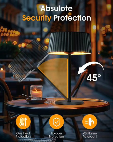 Electric Outdoor Infrared Heater 1500W For Indoor And Outdoor Patio Use IP55 Waterproof Fast Quiet Heating Tip Over Protection