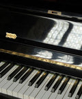 Golden Brass Piano Music Stand Hinges With Thick Bearings Old-School Vintage Style on black piano lid