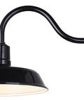 Outdoor Aluminum Barn Light In Glossy Black With Gooseneck Arm 16 Inch Wet Location Rated Classic Barn Style Shade All Aluminum Construction Built To Last That Takes A 300W Type A19 Bulb