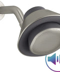 Moxie Showerhead With Built In Bluetooth Speaker, 1.75 GPM High Pressure Full Coverage Spray, IPX7 Waterproof, Vibrant Brushed Nickel Finish