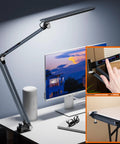 LED Desk Lamp With 10 Color Modes 2700K To 7000K Stepless Dimming Architect Clamp For Monitor Studio Reading Home Office Iron Grey 15W