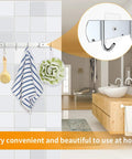 Zero Drama Wall Mount Self Adhesive Screw Set No Prep Stick On Heavy Duty Hooks With Three Sizes for bathroom storage.