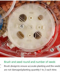 Close-up of Handheld Garden Seeder Multifunction Precision Planter showing brush design and seed dispenser mechanism