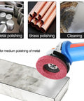 15-Piece Nylon Fiber Flap Disc Set For Angle Grinder, 4.5 By 0.875 Inch Buffing And Polishing Wheels in use on metal surface