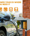 Ready To Roll 50 Amp Electric Vehicle Charging Outlet Box With Durable Weatherproof Type Three R Enclosure for indoor and outdoor use.