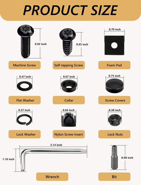 Keep Your Auto Setup Secured With These Goated Anti Theft License Plate Screw Kit Boasting Tamper Proof M6 Security Bolts Tool Size Chart