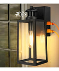 Dusk To Dawn Motion Sensor Porch Light With Built In GFCI Outlet No Fuss Install Waterproof Anti Rust Exterior Wall Mount Outdoor Light With 3 Modes For Your Home Weatherproof Exterior Lighting Bulb Not Included