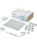 Lines LED Wall Lights Expansion Pack, 3 Panel RGBW Smart Geometry Light Bars laid out with packaging and connectors visible