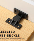 No Sweat Quick Install Furniture Panel Connectors For Cabinets And Wardrobes With Easy Push On Hardware, ABS buckle on wood.