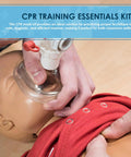 Primacare RS-6848 CPR mask kit side view with clear resuscitation mask in use