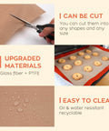 Nonstick PTFE Sheets For Heat Press 3 Pack 12 By 16 Inches Reusable Heat Resistant Mat with scissors, cookies on mat, water droplets