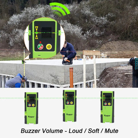 Laser Receiver For Green And Red Beams With Pulse Mode Only, 200 Ft Range, Three Sided LED Display, Clamp Included in use on site