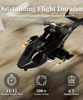 Airwolf RC Helicopter 1:27 Scale Ready To Fly With Auto Hover Six Channel Control, in-flight with bright rotor blades.