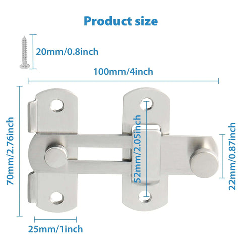 4 Inch Flip Latch Gate Latches Built Tough With SUS304 Stainless Steel Brushed Nickel Gate Hardware product dimensions
