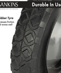 8 Inch Rubber Gate Wheel Caster For Swing Gates Heavy Duty Gate Helper Side Mount close-up view of rubber tire texture