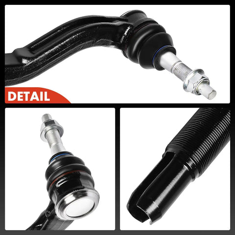 Front Left Outer Tie Rod End for Jeep Wrangler JL and Gladiator JT 2018 to 2024 Replacement Steering Linkage Easy Install OE Fit Beefy Heavy Duty Ball Joint, black steel end