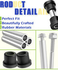 EZGO TXT Rear Leaf Spring Bushing And Sleeve Kit with rubber bushings, metal sleeves, screws, and nuts for golf carts