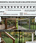Horizontal Railing Ruler and Baluster Spacing guide for Pro Grade 120 Pack 26 Inch Square Aluminum Deck Balusters In Slick Black.
