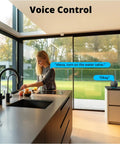 Woman using Alexa for Zigbee Sprinkler Timer With Gateway Required, Smart Irrigation Controller With Alexa And Google Home Voice Control