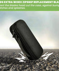 Durable ZipSnip Case For Worx WX081L WX082L Cordless Scissors, black zippered case on textured surface.
