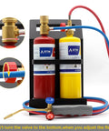 Oxygen MAPP Pro Grade Torch Kit With Portable Cylinder Stand, dual tanks, precision gas control, and rotating torch