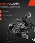 Product Material - Rear Right Steering Knuckle And Wheel Bearing Hub Assembly For Ford Explorer 2006-2010, Explorer Sport Trac 2007-2010, Mercury Mountaineer 2006-2010, Passenger Side, Direct Bolt On Replacement, Premium Quality, V6 And V8 Compatible, Cast Iron/Steel, Strong Bearing Capacity, High Temperature Hardening