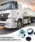 Trailer bearing dust caps, 1.98in; chrome with 2 rubber plugs for 2000–3500 lb axles, Dexter EZ Lube compatible, 2 pcs