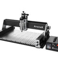 CNC Router RX6040 Beefy Pro Grade With 1.5KW Air Cooled Spindle all-metal XYZ axis and dual steel linear guides, side view.