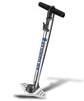 Bike Floor Pump With Industrial Gauge, Durable Aluminum Barrel Up To 160 Psi, 9 Inch Steel Base, Kraton Grips visible