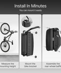 Installation steps for Four Pack Heavy Duty Bike Wall Mounts With Swivel Hangers, Holds Up To 77 Lbs Each, Indoor Garage Storage.
