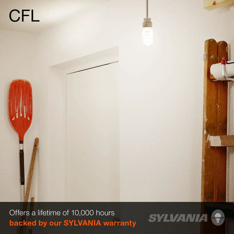 CFL T2 Twist Light Bulbs 60W Equivalent, Ultra Efficient 13W, in modern interior showing ceiling fixture usage